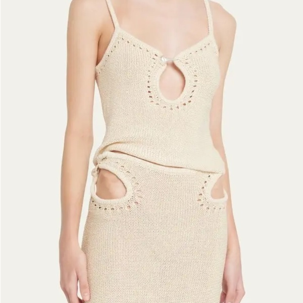 Cream Knit Tank Top - Picture 3 of 10
